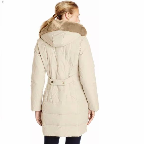 Larry Levine Down-Filled Coat with Faux Fur-Trimmed Hood - Picture 2 of 14